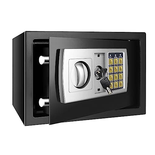 Image of Home Safe Fireproof Waterproof Secure Digital Steel Safe Security Electronic Home Office Money Safety Box 8.5L Black
