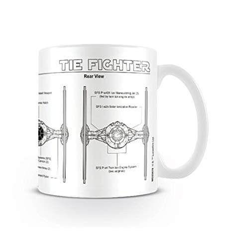 Image of Star Wars Pyramid International "(Tie Fighter Sketch) "Official Boxed Ceramic Coffee/Tea Mug, 11 oz, Multi-Colour, 315 ml