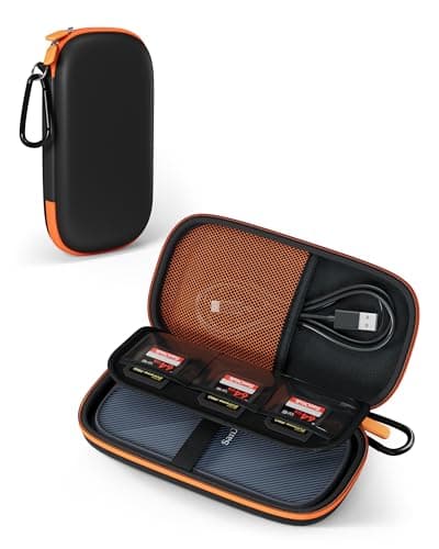 Image of ProCase Hard Carrying Case for 2025 SanDisk Extreme Pro Portable SSD with USB4 4TB 2TB, USB-C External Solid State Drive EVA Travel Storage Bag Protective Cover with 3 Card Slots -Black