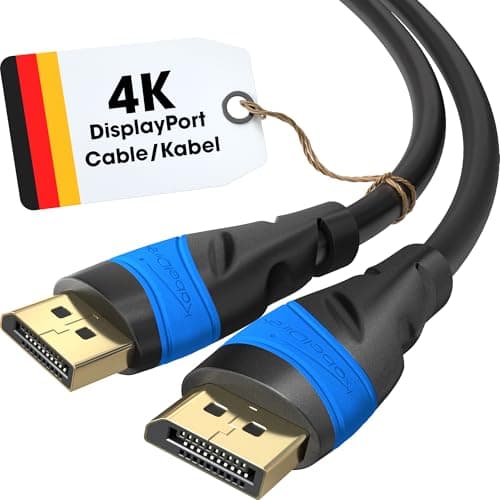 Image of KabelDirekt – 4K DisplayPort Cable – 5m – DP Cable, Developed in Germany – Available in 0.5-10m (Display Port, for PC/Laptop and monitor at 4K@60Hz, gaming at 144Hz, Dolby Audio, black)