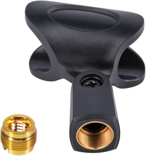 Image of Flexible Large Microphone Clips for all Handheld Transmitters Mic Holder Adapter Hard & Durable Plastic/Copper Threading With copper screws