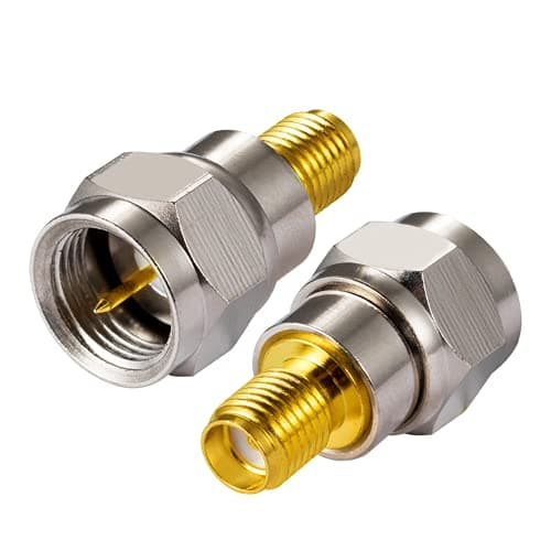 Image of Vecys SMA Connector Adapter SMA Female to F Type Male Coaxial Cable Connector Straight Adapter for FM Radio DAB Antenna WIFI Antenna CATV TV Antenna Aerial Networks Modems(2 pcs)