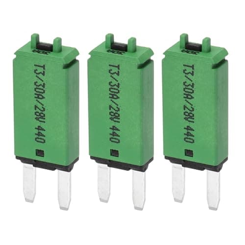 Image of DMiotech 3 Pack 28V DC 30A Green ATC/ATO Manual Narrow Mini Resettable Fuse for Automotive Circuit Breaker Reset Fuses Low Profile Blade Fuses for Car Truck SUV Marine Boat Motorcycle