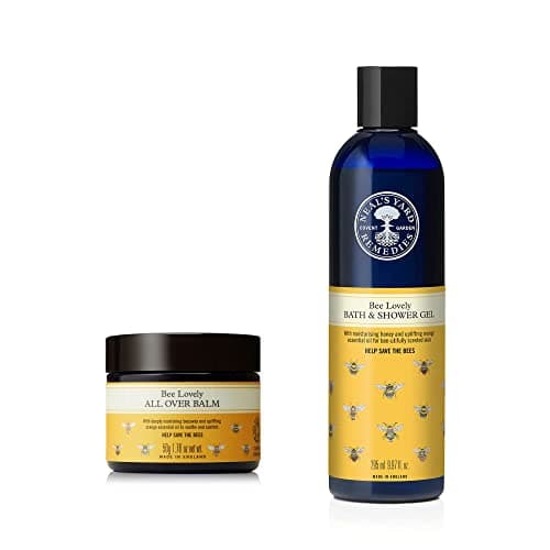 Image of Neal's Yard Remedies Bee Lovely Duo- Deeply Nourishing, Multi- Purpose Body Kit - All Over Balm & Bath and Shower Gel, 295 ml