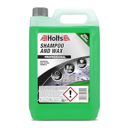 Image of Holts Car Shampoo And Wax 5L, Easy Rinse Car Wash Shampoo, Professional Quality Car Wash And Wax For Streak Free Cleaning, Protects & Shines, For Hand Or Pressure Wash, Dual Action Car Cleaning