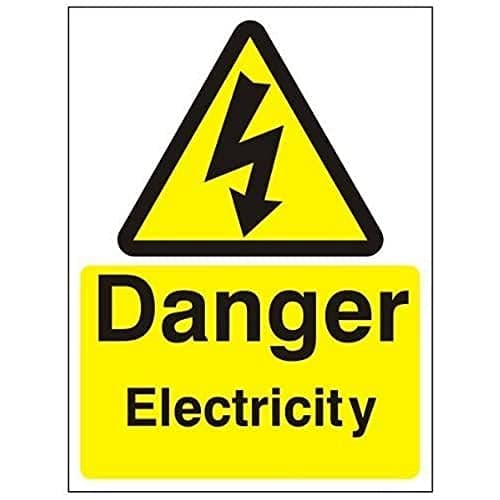 Image of Pack of 2 x Danger Electricity Signs 150mm x 200mm - Rigid Plastic