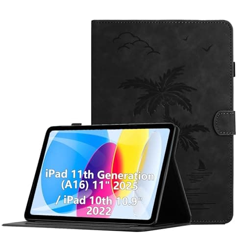 Image of Case for iPad 11th Generation (A16) 11 Inch 2025/ iPad 10th Generation 2022 10,9 Premium PU Leather Tablet Case Magnetic Folio Cover with Stand Function, Auto Wake/Sleep and Card Slot, Black