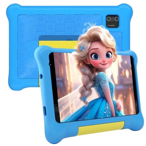 Image of Whitedeer 7 Inch Kids Tablet, Android 13 Tablet for Kids, 5GB+32GB+128GB, Pre-installed kids Apps, 1024x600, 2500mAh, 0.3MP+2MP Dual Camera, WiFi 6, BT5.2, Android Tablet with Shockproof Case(Blue)