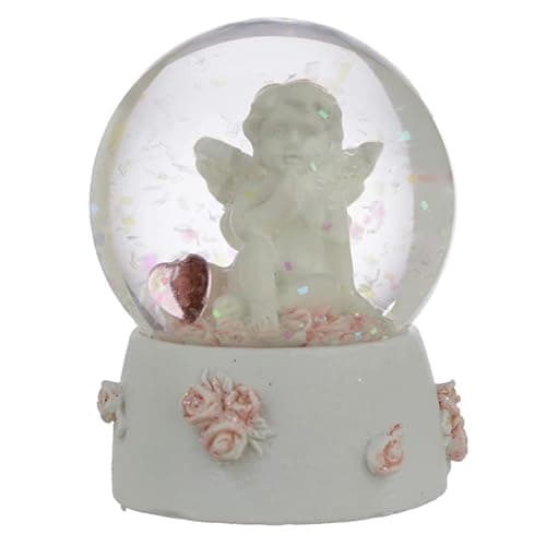 Image of TRTO 1Pcs Collectible 'Peace of Heaven' Cherub Snow Globe - Sweet Dreams Angel Figurine with Snow Effect