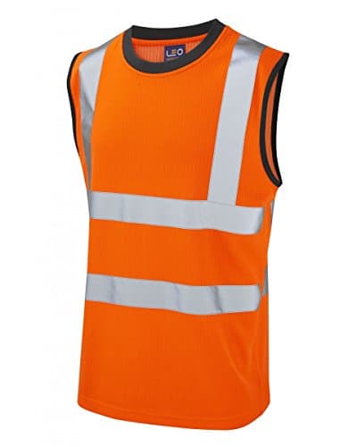 Image of Leo Workwear Ashford High Visibility Comfort Poly/Cotton Generous Fit Hi-Vis Vest, XXX Large, Hi-Vis Orange