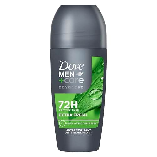 Image of Dove Men+Care Advanced Extra Fresh Anti-Perspirant Roll On Deodorant with Triple Action technology & ¼ moisturising cream for 72 hour sweat and odour protection 6x 50 ml