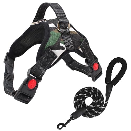 Image of FYY Dog Harness No Pull - Breathable Adjustable Pet Vest With Lead, Reflective Oxford Easy Control Dog Harness with Sturdy Handle for Small Medium Large Dogs S-Camo