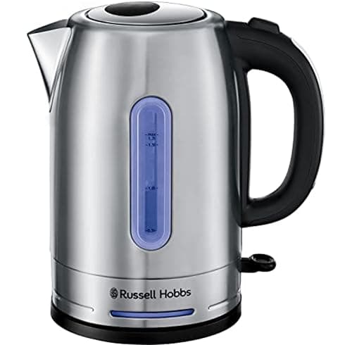 Image of Russell Hobbs Electric Kettle (For Hot Water, Tea or Coffee, 1.7L, Brushed stainless steel, Quiet boil technology, Rapid Boil, Perfect pour) Quiet Boil 26300