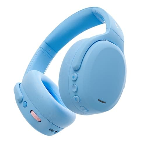 Image of Skullcandy Crusher ANC 2 Wireless Over-Ear Bluetooth Headphones with Multi-Sensory Bass, Active Noise Cancelling, Up to 60 Hours Battery, Microphone for iPhone Android - Preppy Blue