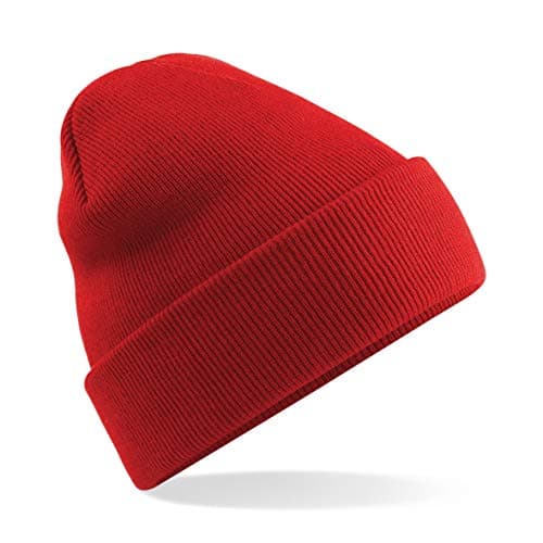 Image of MKR Beanie Hat Men’s Women’s Unisex Warm Soft Knit Cuffed Winter Hat - Bright Red