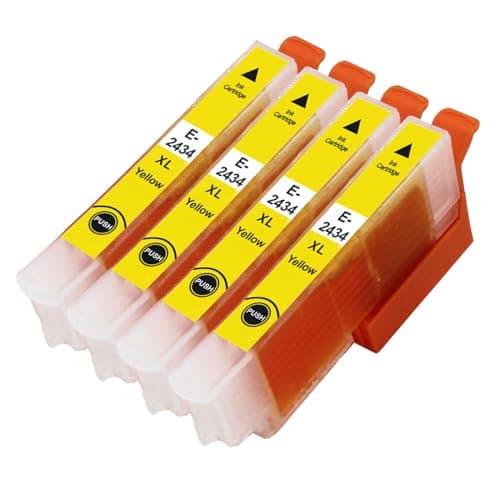 Image of Go Inks Compatible 24XL Yellow Ink Cartridge – 4 Pack XL Multipack replaces T2434 for Epson Expression XP-55, XP-65, XP-750, XP-760, XP-850, XP-860, XP-950, XP-960, XP-970-12ml