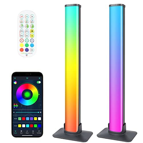 Image of Auplf LED Light Bar, 2PCS Smart RGB Light Bar Gaming Lights TV Backlights Color Changing Mood Light Sync with Music for PC, TV, Room Decoration, USB Port, with Remote Control and APP Control