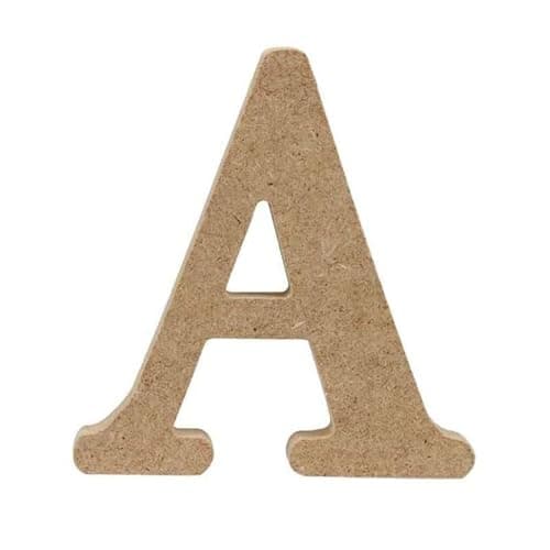 Image of MDF Wooden Letters for Crafts - Large Free Standing Personalised Names & Decor - (Letter A, 10cm High x 2cm Deep)