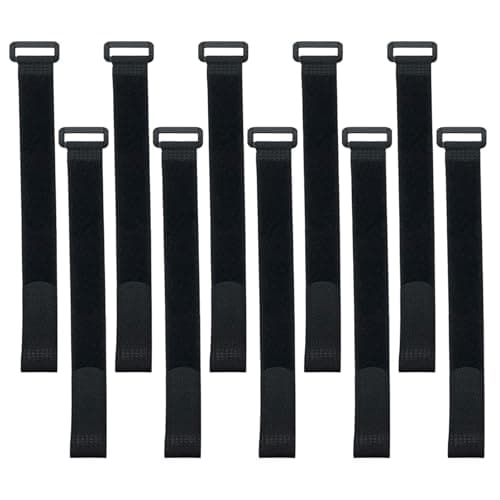Image of 10 Pack Hook and Loop Straps Reusable Cable Ties Cable Organisers(300mm x 25mm)