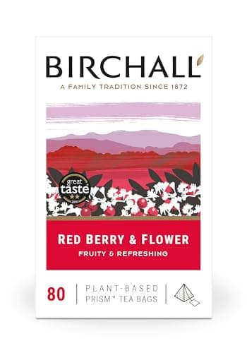 Image of Birchall Tea Bags, Red Berry & Flower Tea Gift, Caffeine Free Tea Bursting with Full Flavour, Perfect Vegan Gifts, 80 Plant-Based Prism Tea Bags