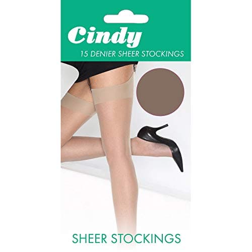 Image of Cindy Womens/Ladies 15 Denier Sheer Stockings (1 Pair) (One Size (UK Shoe 3-8)) (Paloma Mink)