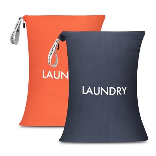 Image of WiseBoy 2 Pack Laundry Bags, Travel Laundry Bag for Dirty Clothes, Washable Nylon Wet Dry Bag, Swimming Yoga Bathing Suit Workout Wet Dry Bags