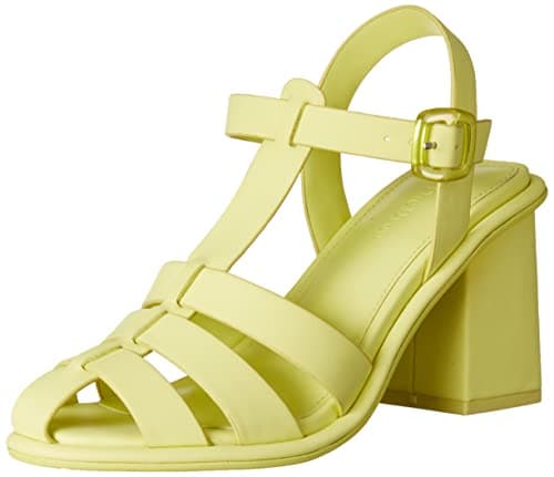 Image of The Drop Women's Jutta Fisherman Block-Heeled Sandal, Chartreuse, 4