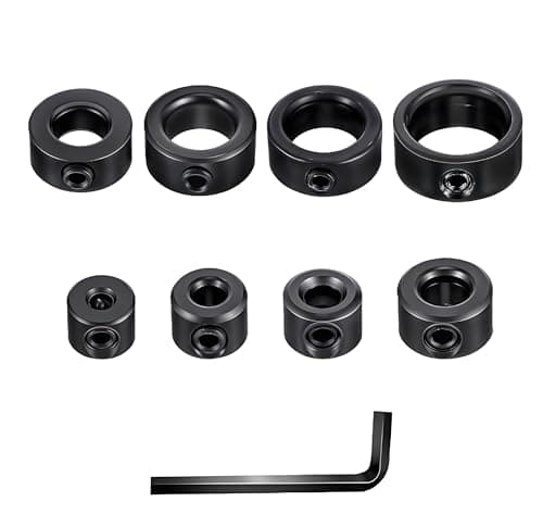 Image of 8PCS Drill Bit Depth Stop Collar Set – 3/4/5/6/8/10/12/16mm Metal Drill Positioning Depth Limiter Rings with Hex Wrench for Accurate Woodworking & Consistent Drilling
