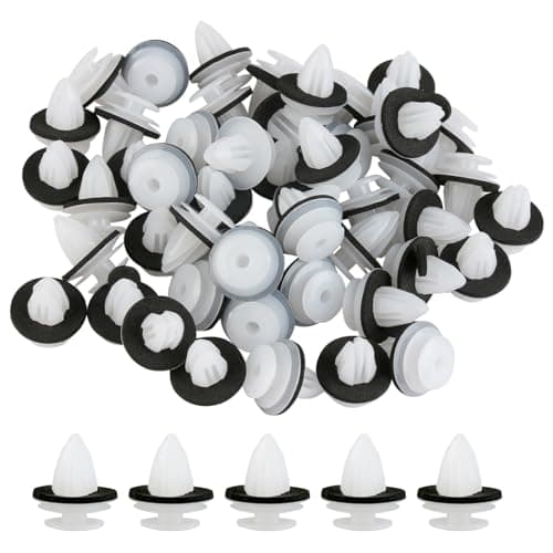 Image of Car Trim Clips Plastic Fasteners 50 pcs, Universal Auto Panel Fixing Clips Plastic Push Rivets Car Door Retainer Mounting Clips for Car Boots Interior Doors Bumper, White Auto Parts