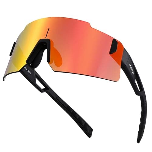 Image of MIAROZ Running Sunglasses for Men Women: UV400 Protection TR90 Frame Sports Glasses - Frameless Visor Sunglasses for Cycling Cricket Golf