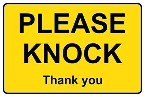 Image of Please knock door sign - 1mm Plastic sign (150mm x 100mm)