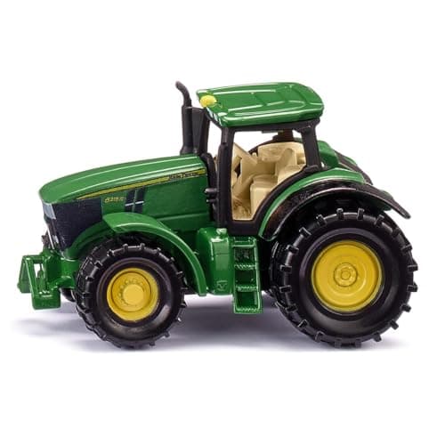 Image of siku 1064, John Deer 6215R Tractor, Metal/Plastic, Green, Incl. trailer hitch, Wheels with rubberised tyres