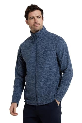 Image of Mountain Warehouse Snowdon Mens Full Zip Fleece - Midlayer Pullover, Breathable Jacket, Soft Outerwear, Smooth Fleece Top - For Spring Summer, Travelling Blue XL
