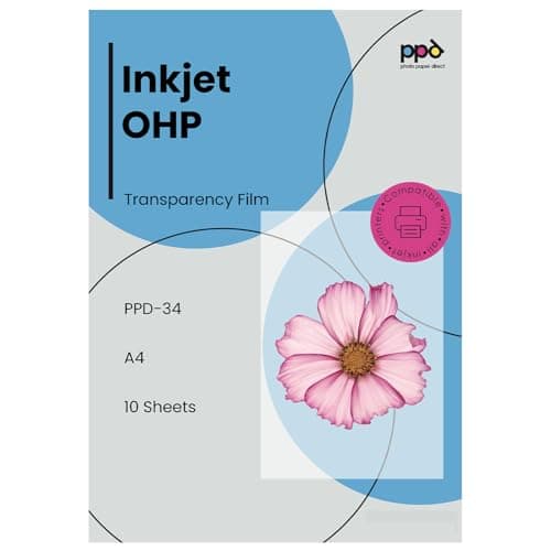 Image of PPD 10 Sheets A4 Inkjet Premium OHP Acetate Transparency Film - Overhead Projector Film PPD-34-10