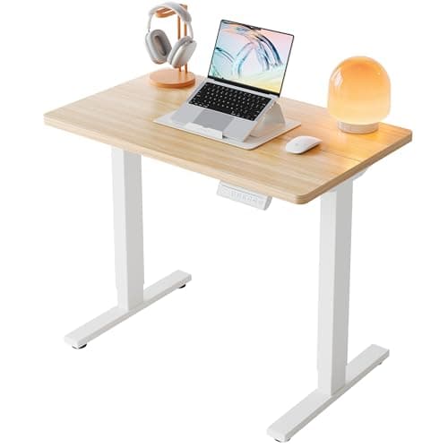 Image of HUANUO 80 x 48 cm Standing Desk with 4 Memory Height Settings, Sit Stand Up Desk for Home Office & Computer Workstation