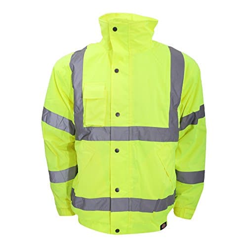 Image of Dickies High-Visibility Bomber Jacket/Mens Workwear (L) (Hi-Vis Yellow)