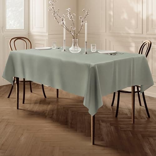 Image of Home Direct Extra Large Rectangular Fabric Tablecloth Table Cover 150x300cm 59"x118" Sage Green