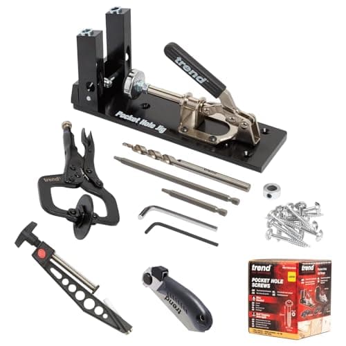 Image of Trend Ultimate Pocket Hole Joinery Kit, Includes Pocket Hole Jig, Alignment Clamp, Flush Saw & Pocket Hole Screws, PH/JIG/SET1