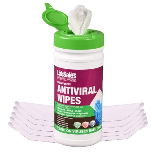 Image of Labsales Antibacterial & Antiviral Heavy Duty Surface Cleansing Wipes With Citrus Scent, Recyclable Tub, Made in Britain, 100 Wet Wipes
