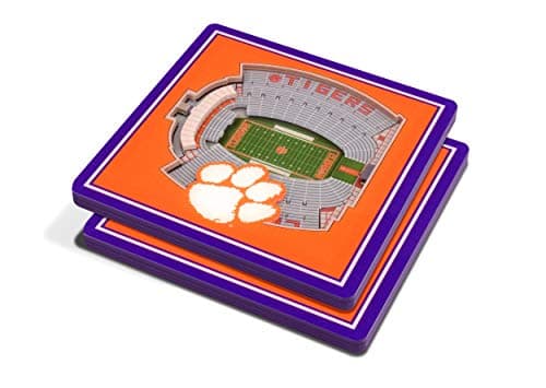 Image of NCAA Clemson Tigers Unisex YouTheFanNCAA 3D StadiumView Coaster, Team Color, 4" x 4" x .3125"