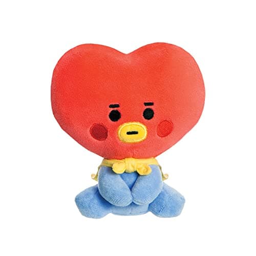 Image of AURORA - BT21 Official Merchandise, Baby TATA Sitting Doll 5In, Soft Toy, Blue and Red, Blue & Red