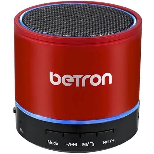 Image of Betron KBS08 Bluetooth Speaker, Wireless, Portable, Mini, Red