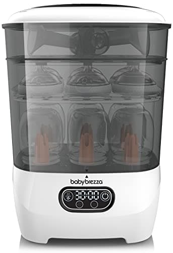 Image of Baby Brezza Steriliser & Dryer Advanced – Electric Steam Steriliser for All Bottles, Dummies & Pump Parts – HEPA Filter – Fits Plastic & Glass (White)