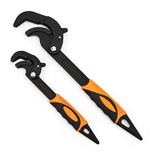 Image of LSLANSOON 2 Pcs Multi-Function Universal Wrench Set Self Adjusting Spanner Quick Power Grip Pipe Wrench for Auto Repair and Home Maintenance