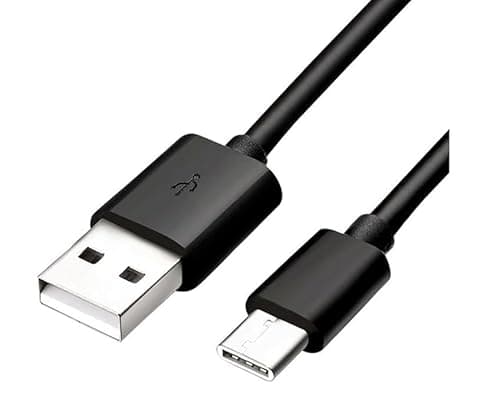 Image of Dr.Tech USB-A to USB-C Charging Cable - Durable Fast Charge & Sync USB 2.0 to USB Type C Data Cord - For Mobile Phones and Tablets - Black - 1M