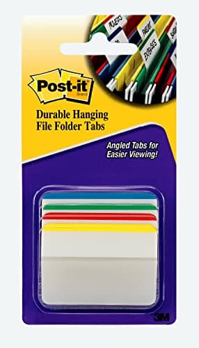 Image of Post-it Angled Index Filing Tabs - Assorted Colours (4 Colours Each with 6 Tabs)