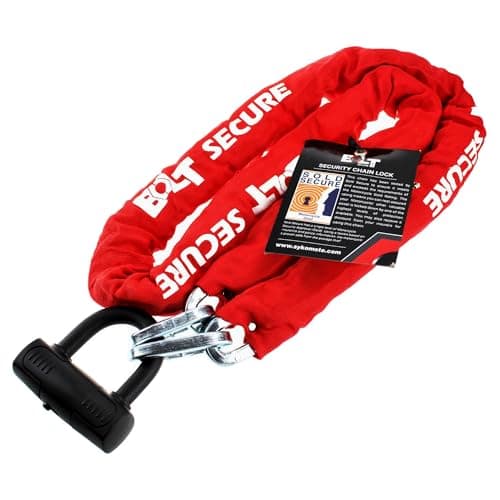 Image of Bolt Elite Plus Chain Lock Sold Secure Gold Approved Heavy Duty Bike Lock Strong Steel High Security Motorbike Chain Locks Perfect Choice for Bicycle Scooter Motorcycle Safety - 1.0m