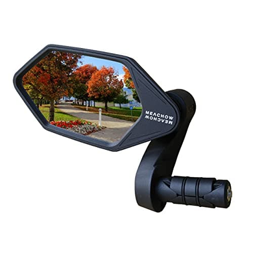 Image of MEACHOW New Bar End Bike Mirror, Crystal UHD Automotive Grade Glass Lens E-Bike Mirrors, Scratch Resistant, Safe Rearview Mirrors, (Blue Left Side) ME-022LB