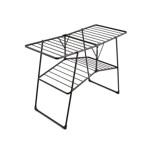 Image of Swan Stealth Easy-Close Collapsible Outdoor & Indoor Clothes Airer with 25m of Drying space, 20kg Weight Capacity, Anti-Slip Coating, Easy Storage and Anti-Slip Feet, Black