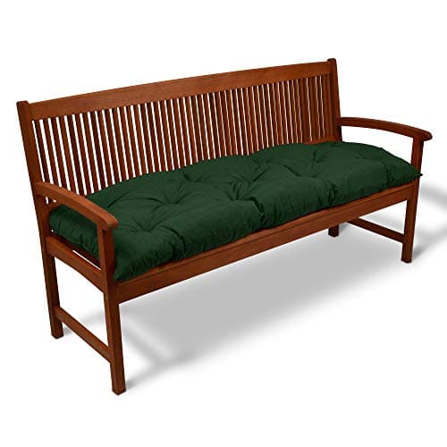 Image of Beautissu Garden Bench Cushion 3 Seater 150x50x10 cm - Comfortable Dark Green Outdoor Swing Chair Seat Garden Furniture Cushions Patio Pads - Flair BK